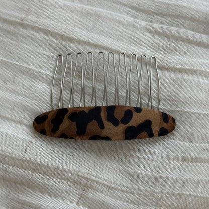 豹紋蝴蝶結復古髮夾