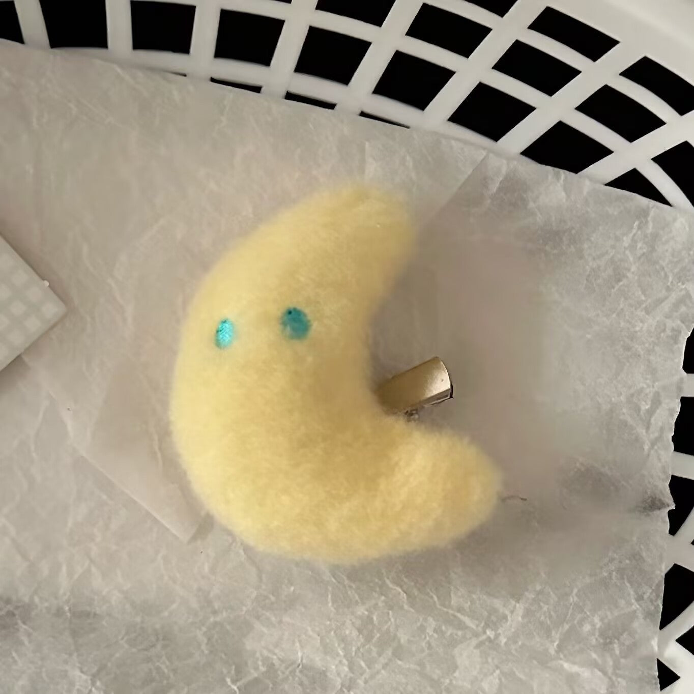 黃色絨面星星髮夾