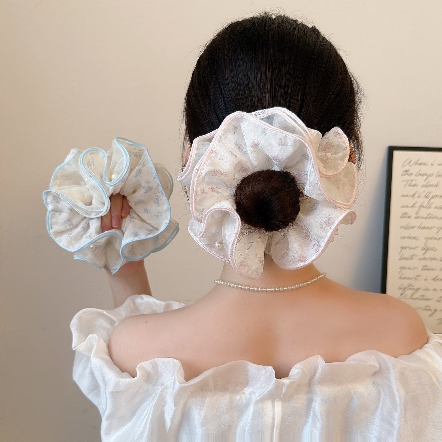 大腸圈碎花簡約髮圈－商品主圖｜https://igowo.tw/