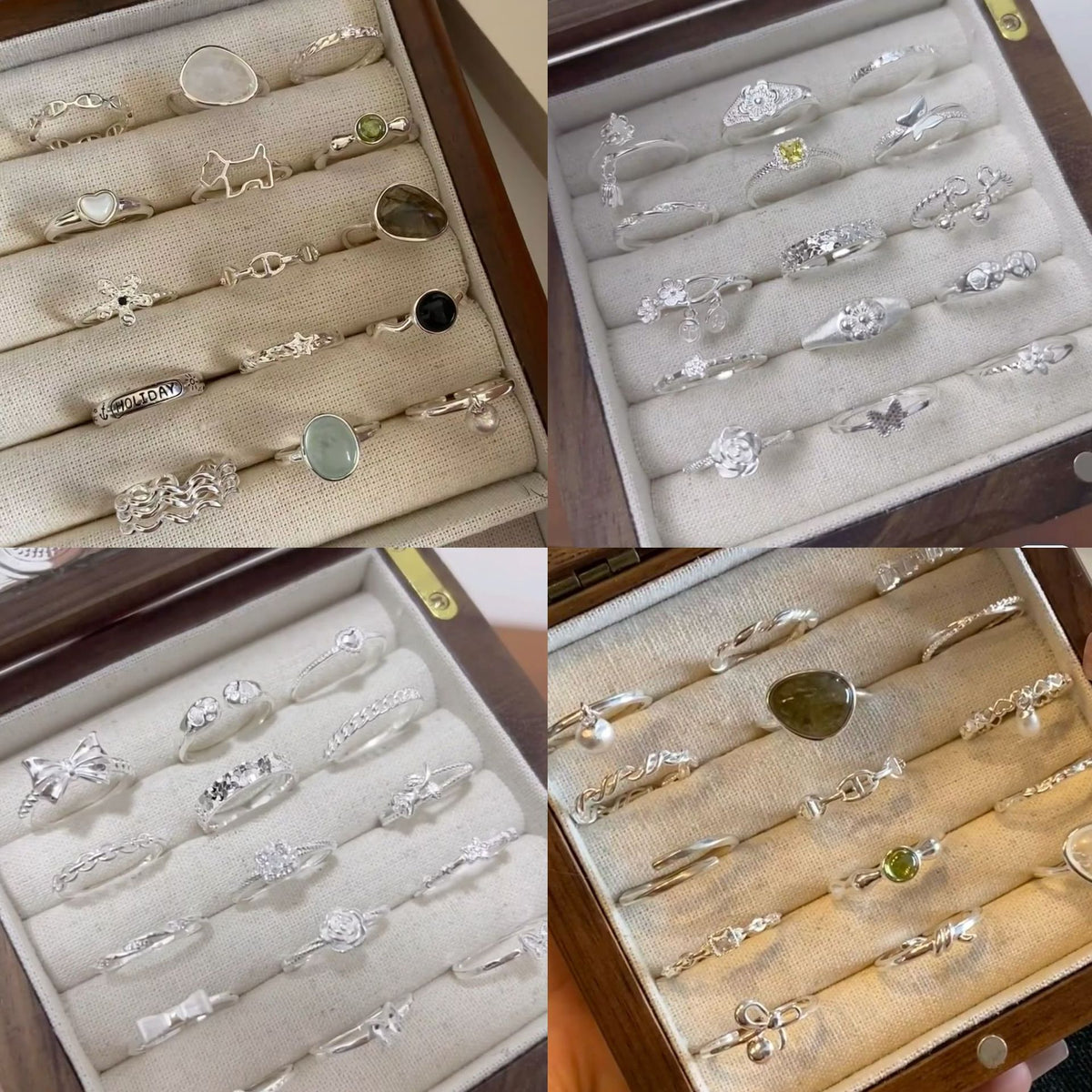 銀色金屬波浪鏤空戒指－商品主圖｜https://igowo.tw/