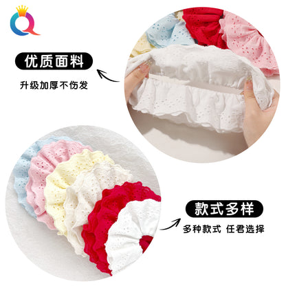 蕾絲大腸圈雙層髮圈－第二視角實拍｜https://igowo.tw/