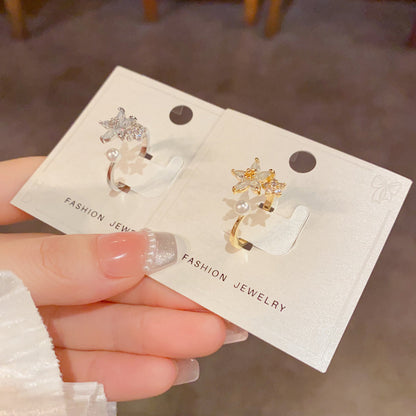 珍珠花朵可調式戒指－商品主圖｜https://igowo.tw/