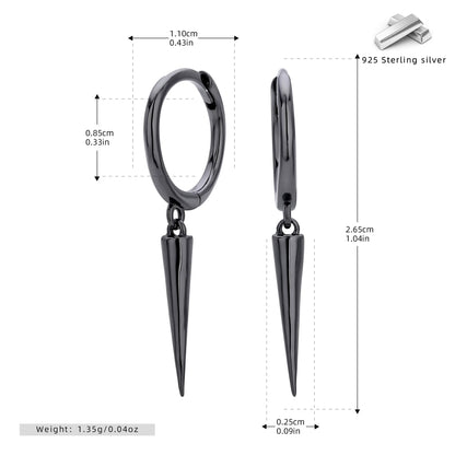 S925 耳環簡約潮流幾何設計錐形耳墜通勤百搭款耳飾品