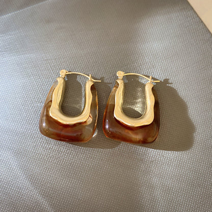 虎眼石圓形復古耳扣－細節特寫5｜https://igowo.tw/