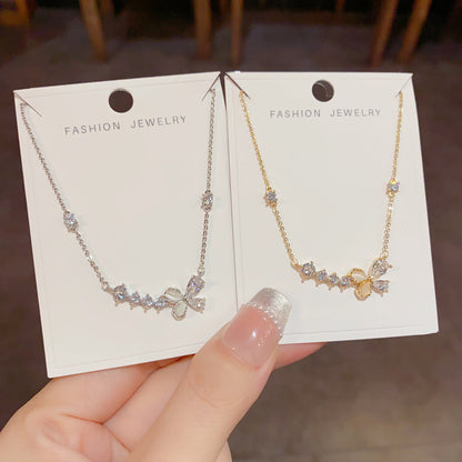 貓眼石鋯石蝴蝶項鍊－商品主圖｜https://igowo.tw/