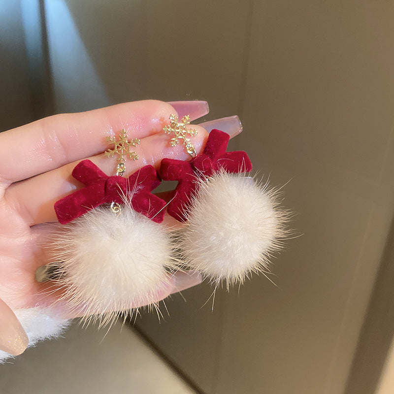 紅色花朵復古耳環－49#鋼針-紅色款細節34｜https://igowo.tw/