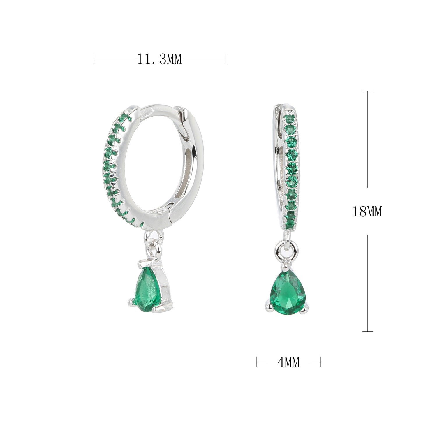 S925 耳環法式鑲鋯水滴形耳墜耳飾小眾輕奢百搭飾品