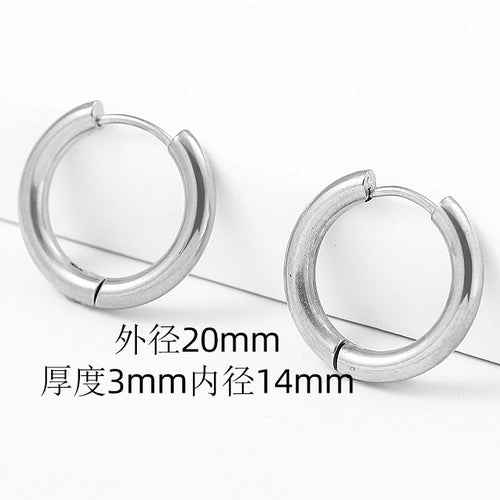 不鏽鋼圓圈簡約耳環