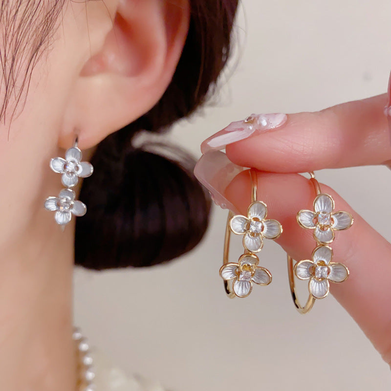 花朵圓圈簡約耳環－商品主圖｜https://igowo.tw/