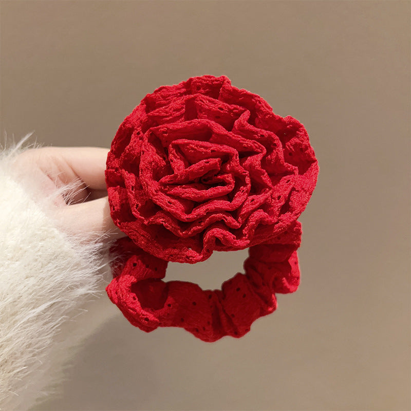 紅色玫瑰立體髮圈