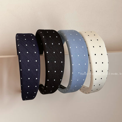 波點寬版簡約髮箍－商品主圖｜https://igowo.tw/