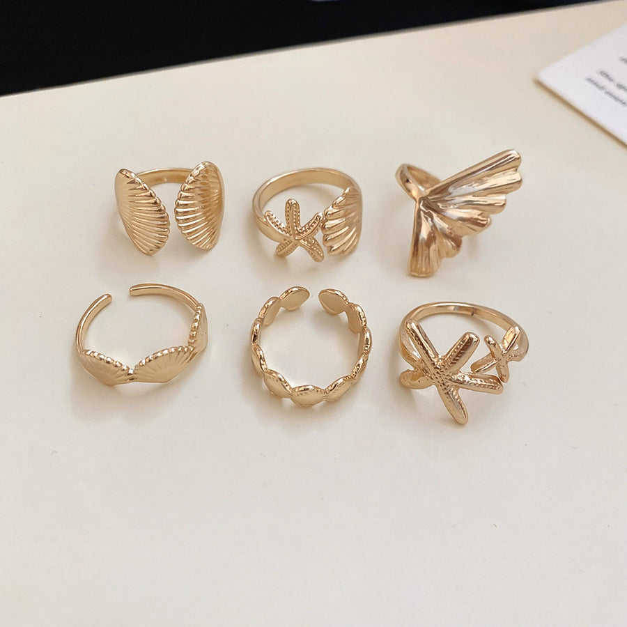 金屬海星可調式戒指