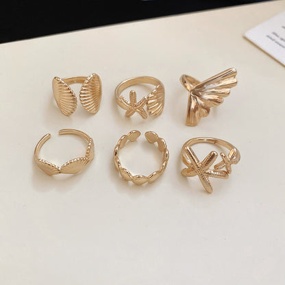 金屬海星可調式戒指