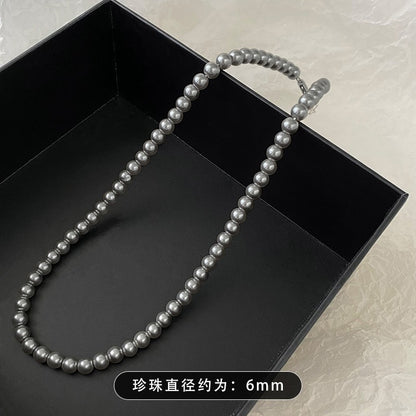 珍珠雙層項鍊－37#項鍊-白色-四層珍珠款細節｜https://igowo.tw/