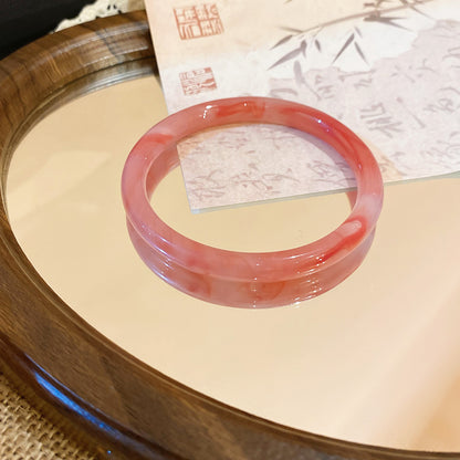 一步一響玉髓暈染圓條手鐲2026新款清冷感手環氣質輕奢高級感手飾