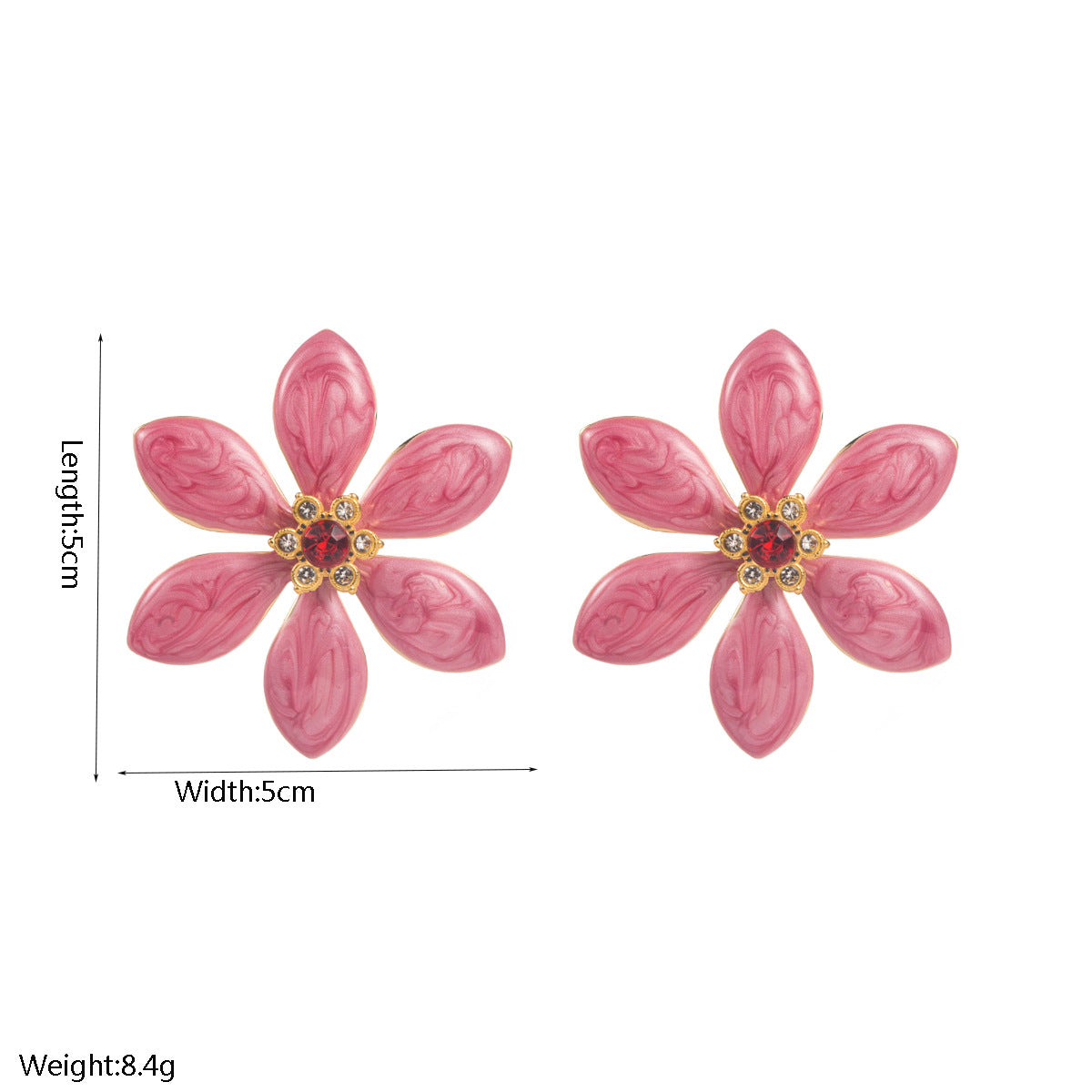 粉色花朵圓形流蘇耳環－A粉色款實拍｜https://igowo.tw/