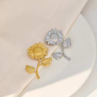 不鏽鋼天使太陽花胸針－Z78/金色款細節｜https://igowo.tw/