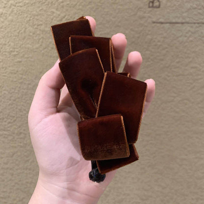 絨面蝴蝶結一字髮夾