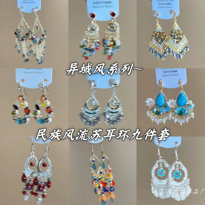銀針流蘇鑲鑽耳釘－商品主圖｜https://igowo.tw/