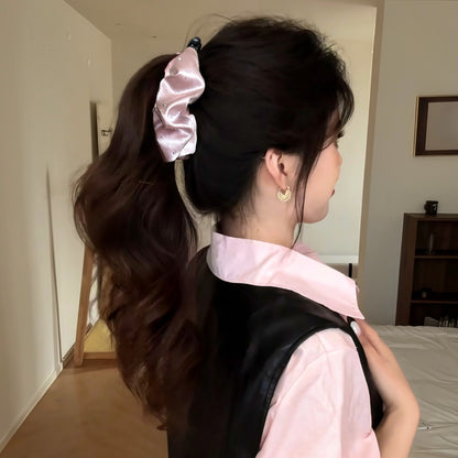 法式布藝褶皺發夾簡約時尚通勤百搭盤發扭扭夾輕奢高級感發飾批發