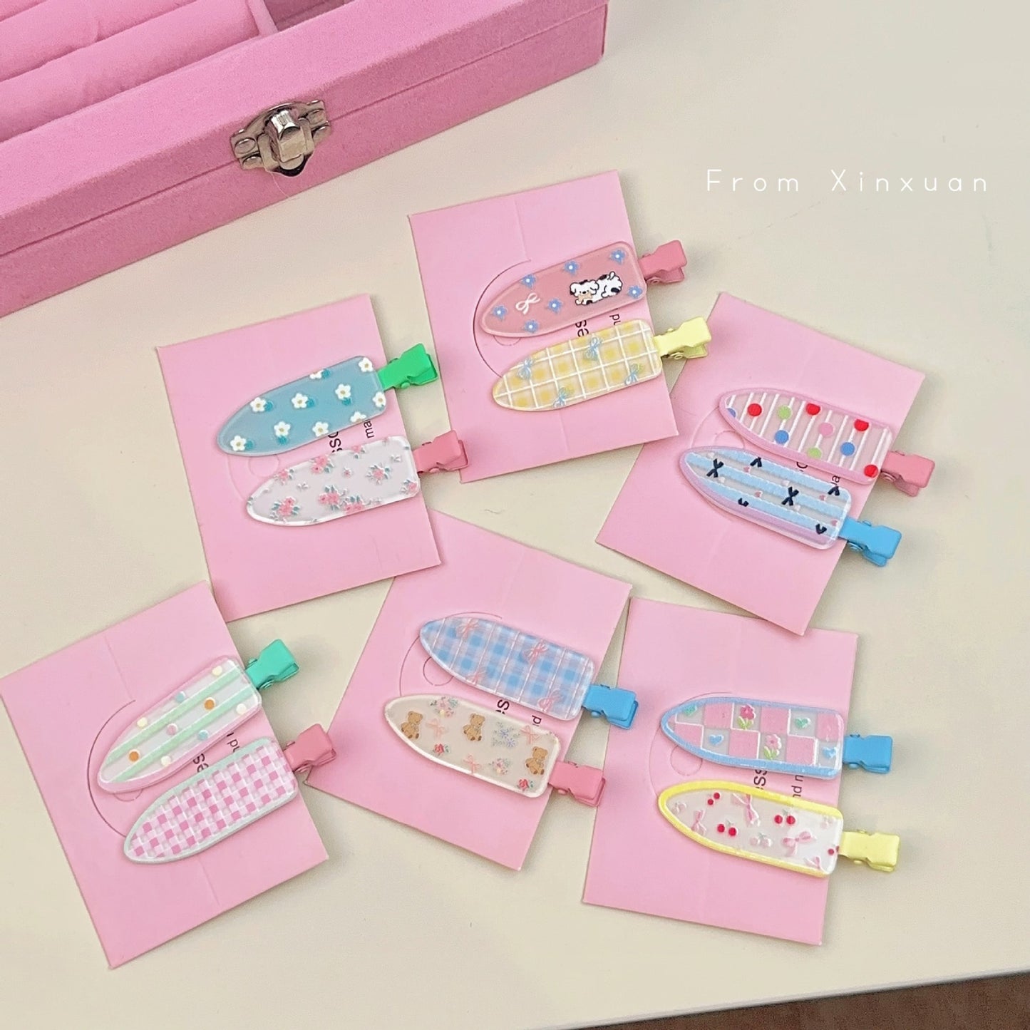 碎花髮夾二件組－商品主圖｜https://igowo.tw/