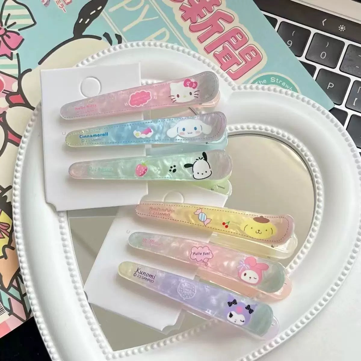 繽紛卡通小巧髮夾－第二視角實拍｜https://igowo.tw/