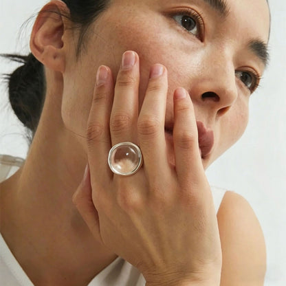 水晶可調式簡約戒指－商品主圖｜https://igowo.tw/