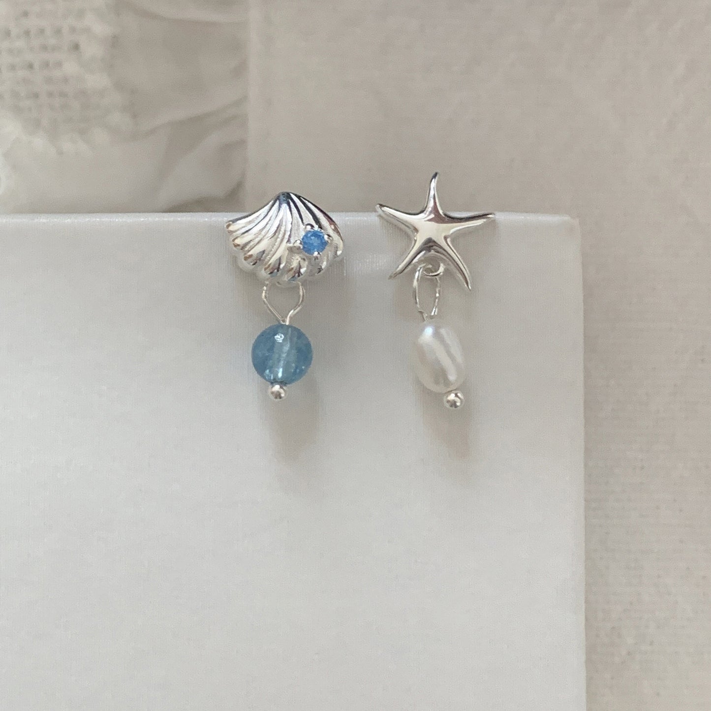 珍珠海星貝殼簡約耳環