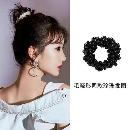 珍珠復古簡約髮圈－吊牌小珍珠款細節｜https://igowo.tw/