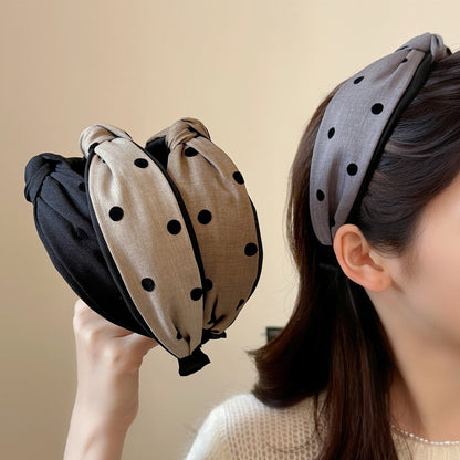 布面波點交叉髮箍－商品主圖｜https://igowo.tw/