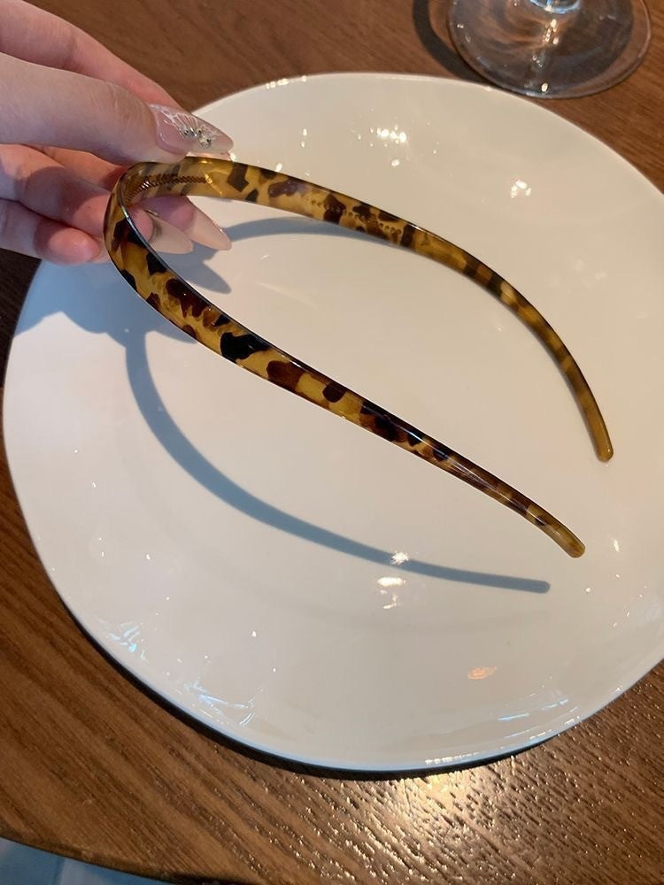 壓克力豹紋復古髮箍