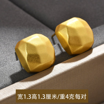 沙金扭紋復古耳釘－細節特寫5｜https://igowo.tw/