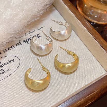 磨砂拉絲圓圈耳環