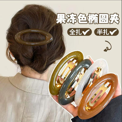橢圓簡約髮夾－商品主圖｜https://igowo.tw/
