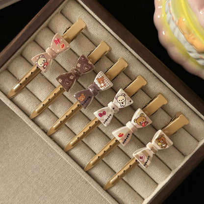 棕色小熊領結髮夾－商品主圖｜https://igowo.tw/