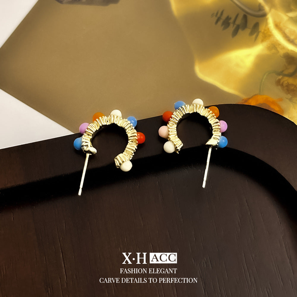 彩色銀針C形耳釘－商品主圖｜https://igowo.tw/