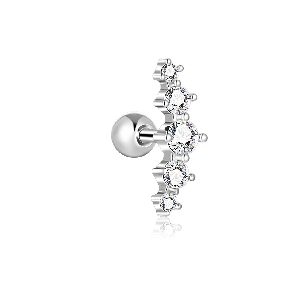金色鋯石小巧耳釘－細節特寫85｜https://igowo.tw/