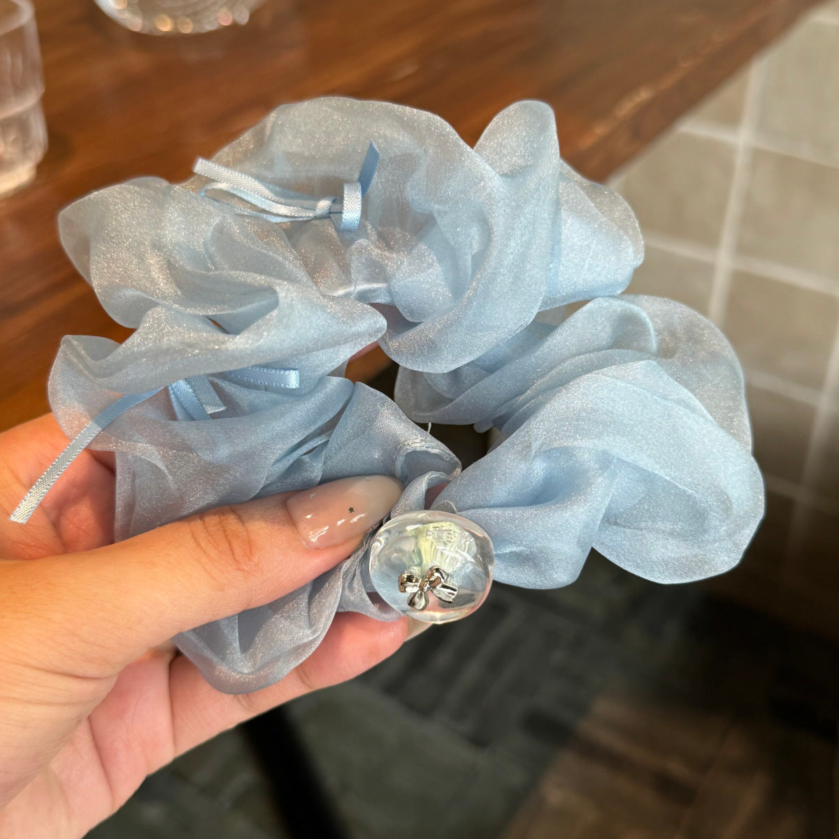 彈力繩蝴蝶結復古髮圈