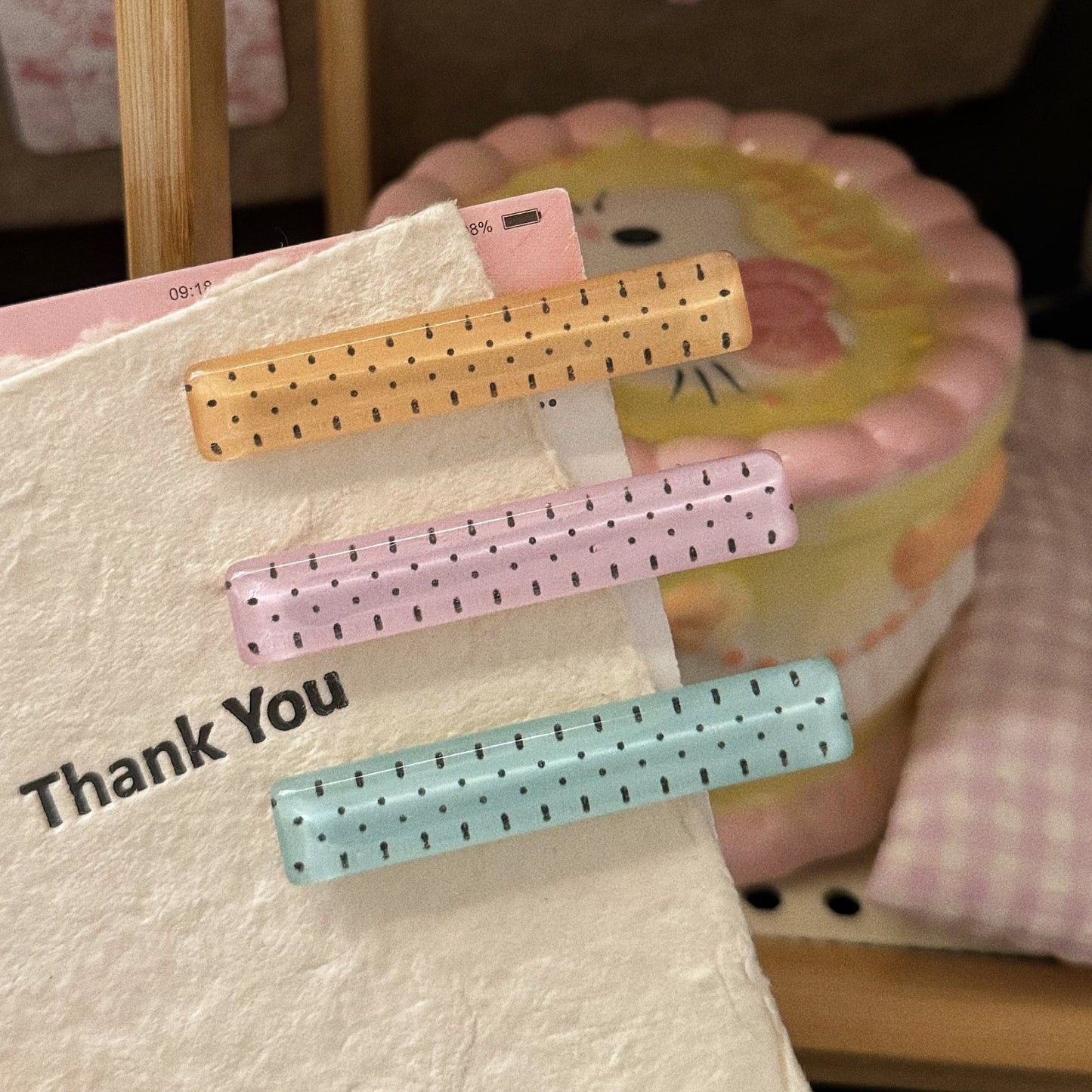 繽紛波點方形簡約髮夾－商品主圖｜https://igowo.tw/