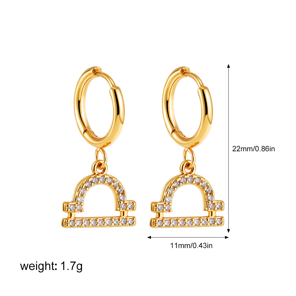 金色鋯石圓圈微鑲耳環－細節特寫4｜https://igowo.tw/