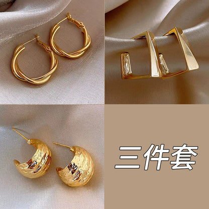 銀針扭紋耳釘三件組－細節特寫7｜https://igowo.tw/