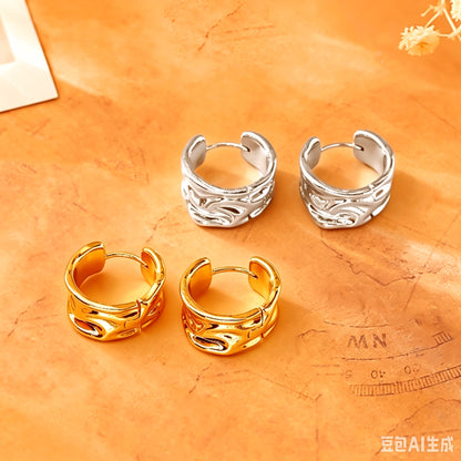 金色不規則簡約耳環－商品主圖｜https://igowo.tw/