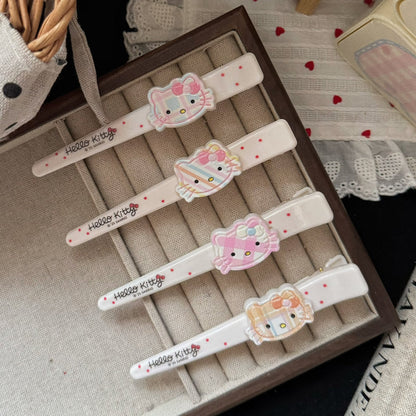 繽紛格紋貓咪髮夾－條紋貓咪大髮夾款實拍｜https://igowo.tw/