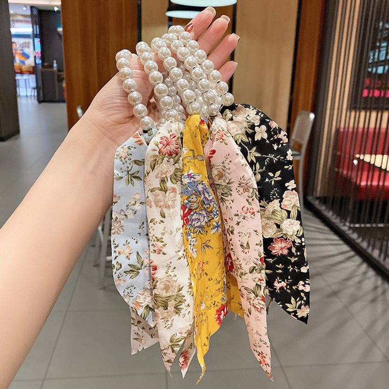 珍珠豹紋蝴蝶結髮圈－細節特寫2｜https://igowo.tw/