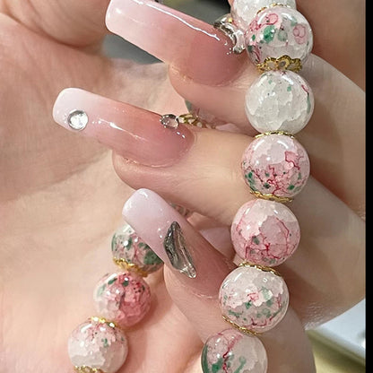 彩色裂紋琉璃圓珠漸變彈力手鏈韓版甜美輕奢手串時尚個性百搭手飾