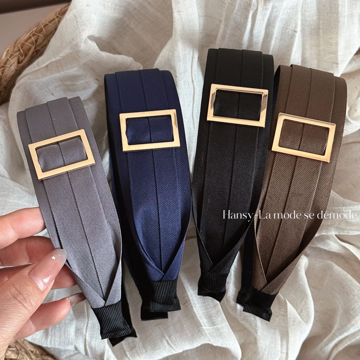 寬版復古髮箍－商品主圖｜https://igowo.tw/