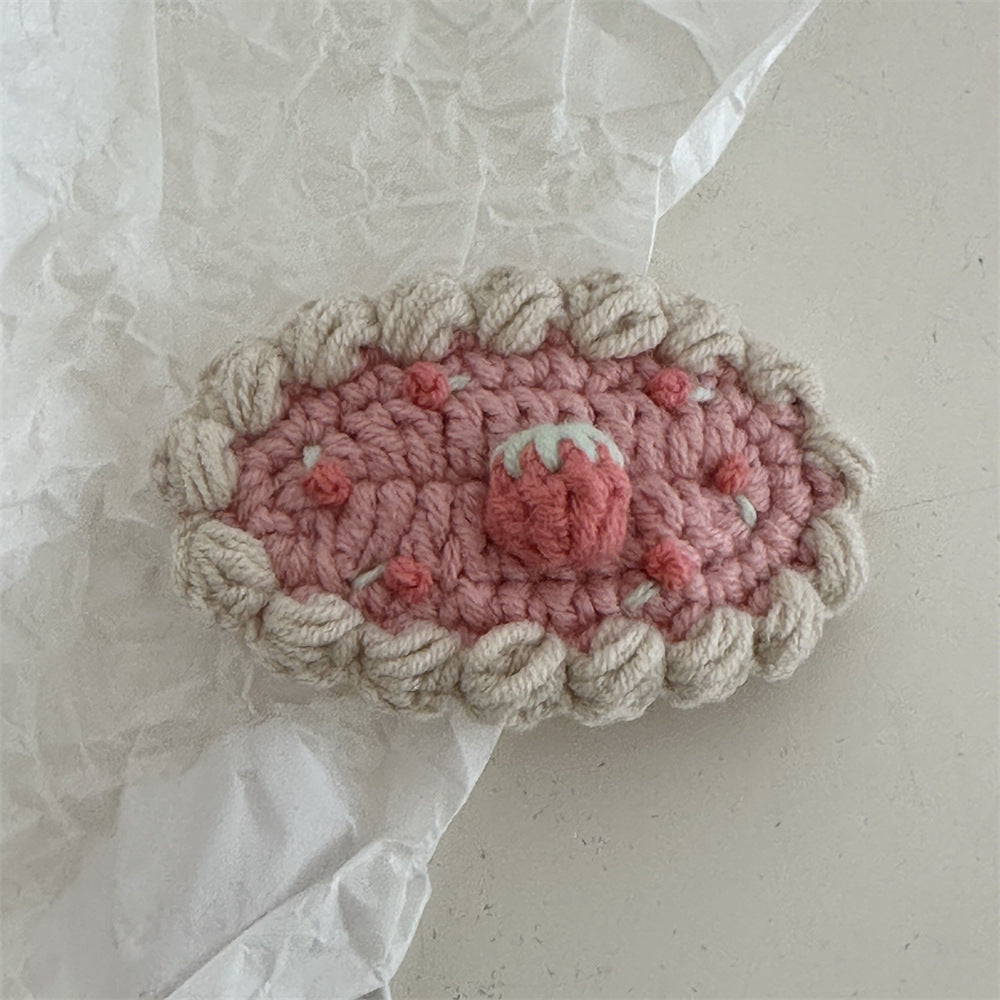 花朵刺繡編織髮夾－細節特寫6｜https://igowo.tw/