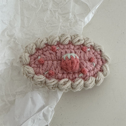 花朵刺繡編織髮夾－細節特寫6｜https://igowo.tw/