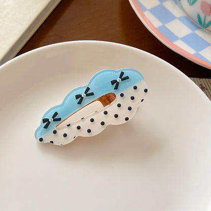 波點蝴蝶結髮夾