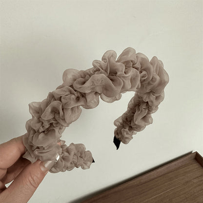 網紗簡約髮箍－抓夾-韓粉款細節｜https://igowo.tw/